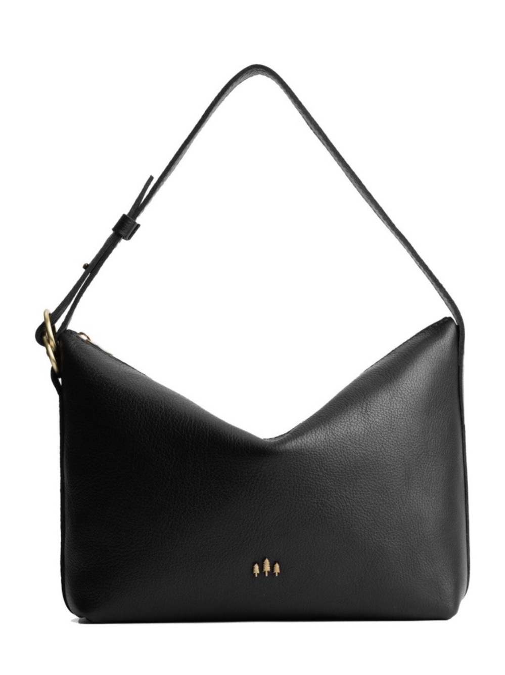 Portland Leather Goods large Slouchy bag in PEBBLED BLACK